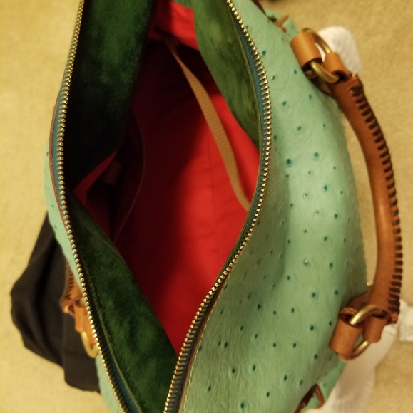 Dooney and Bourke Seafoam Ostrich Satchel - Picture 6 of 8